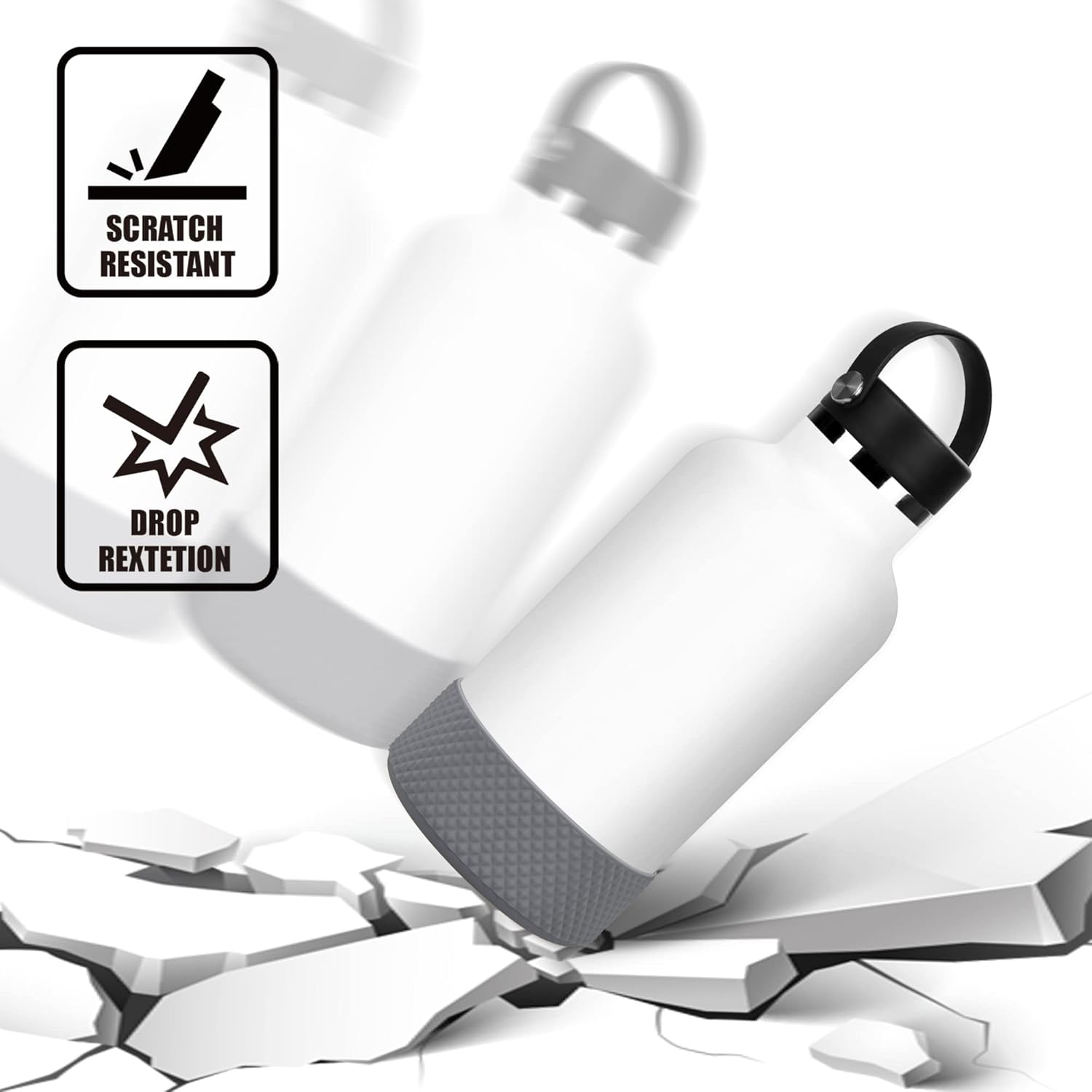 GLINK Funda para botella, compatible con Hydro Flask 2.0, botella de agua de boca ancha de 64 onzas y otros, protector de botella de agua de