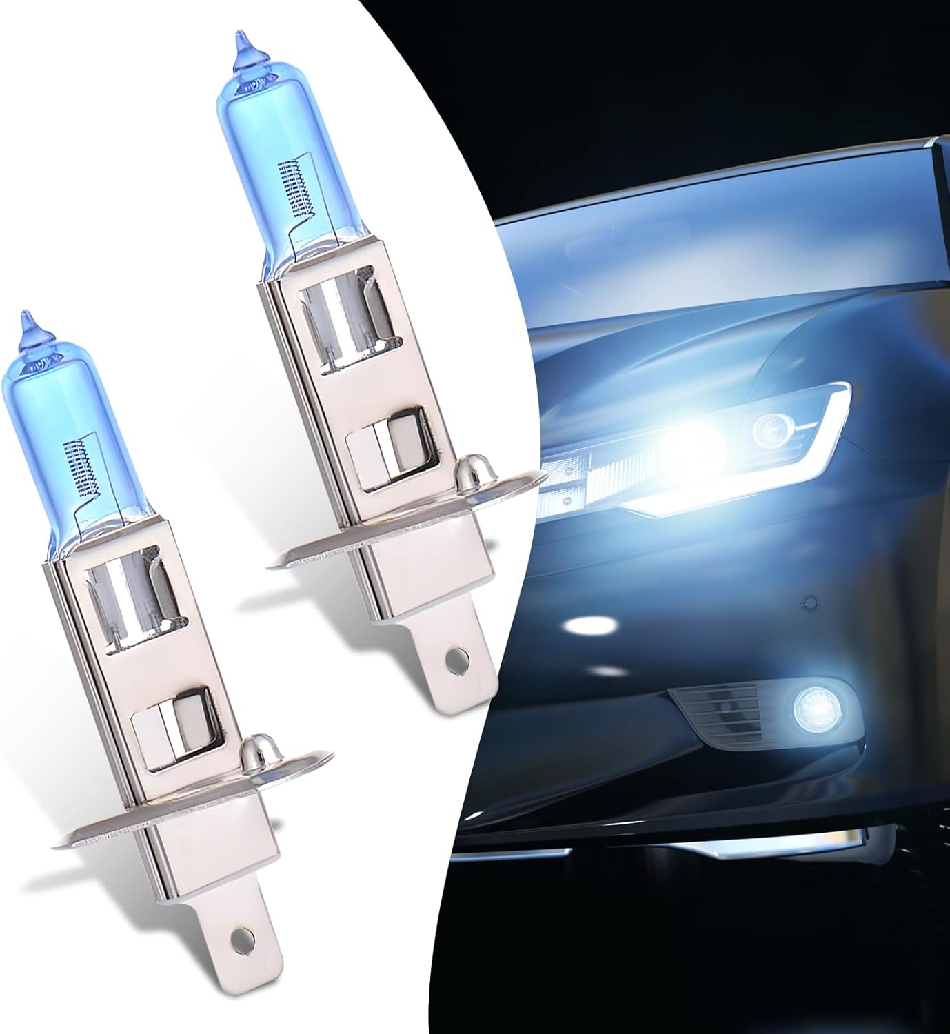 Paquete de 2 bombillas de xenón para automóvil, bombillas halógenas de 12 V y 100 W, kit universal de repuesto de luces de automóvil, para la