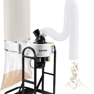 VEVOR Colector de polvo de 1.5 HP, colector de polvo de vórtice portátil de 647 CFM, colector de polvo para carpintería con bolsa de recolección de VEVOR Colector de polvo de 1.5 HP, colector de polvo de vórtice portátil de 647 CFM, colector de polvo para carpintería con bolsa de recolección de