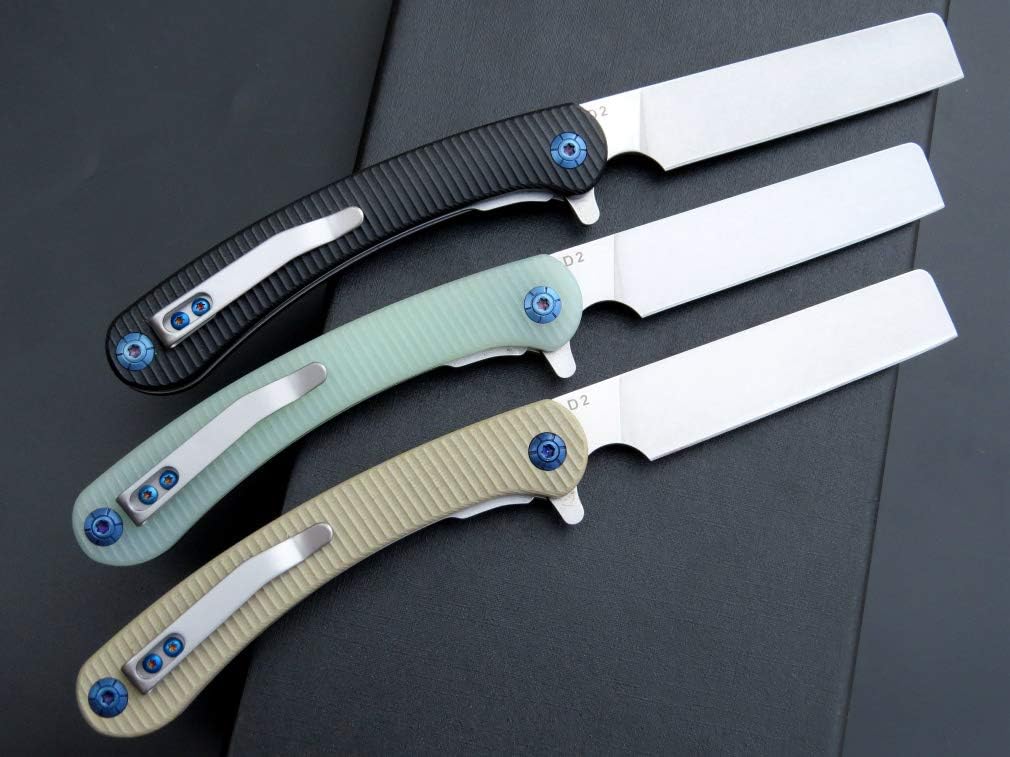 Eafengrow EF939 Cuchillo de bolsillo plegable con hoja de acero D2 G10 cuchillo plegable de bolsillo EDC para supervivencia de campamento y al aire