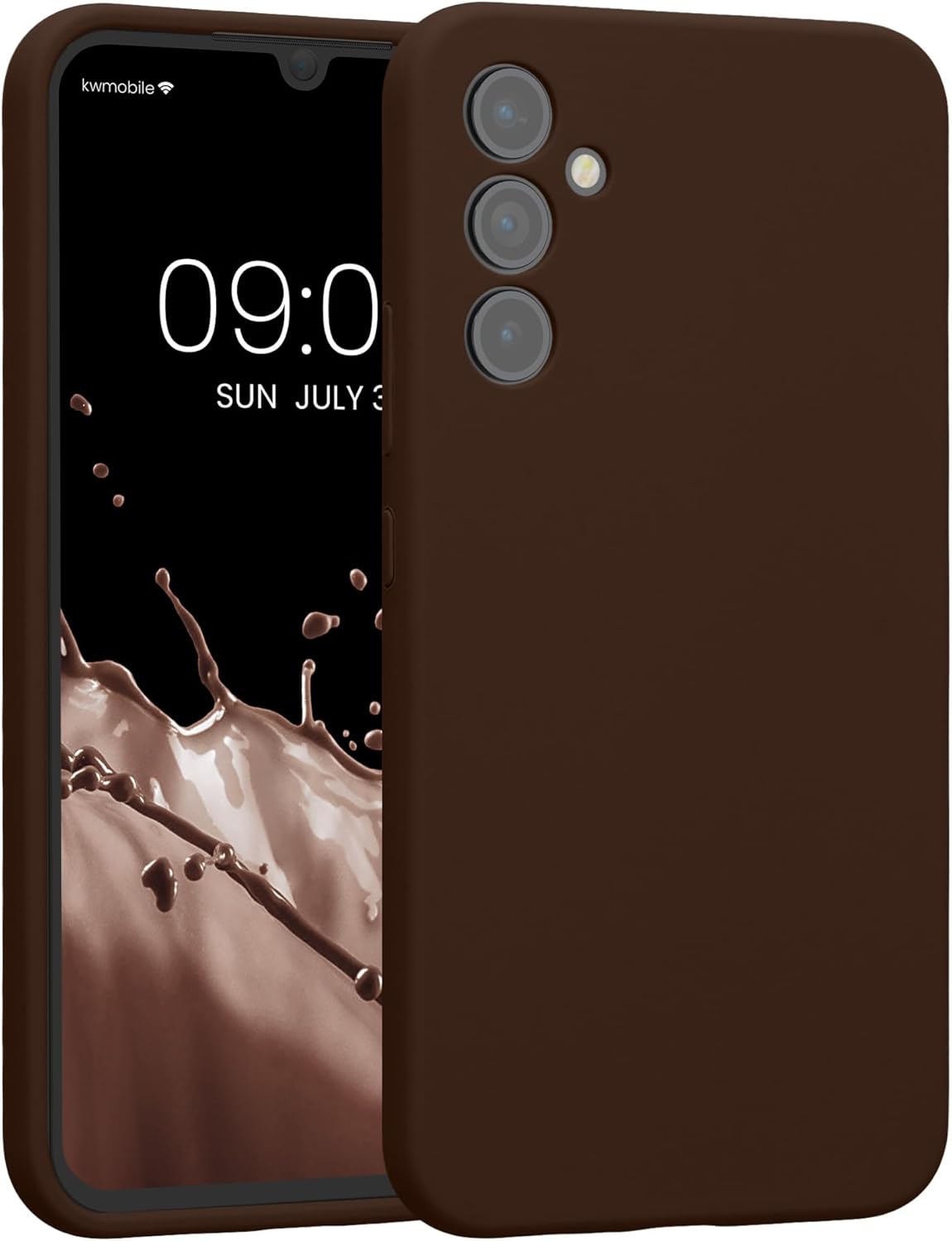 kwmobile Funda compatible con Samsung Galaxy A34 5G – Funda delgada de silicona TPU – Acabado suave al tacto – Chocolate