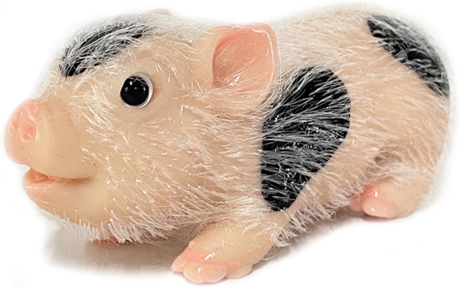 Qsincth Mini cerdito de silicona de 5 pulgadas, lindos juguetes de cerdo de lunares negros, lindos animales realistas, mini muñeca de cerdo de bebé,
