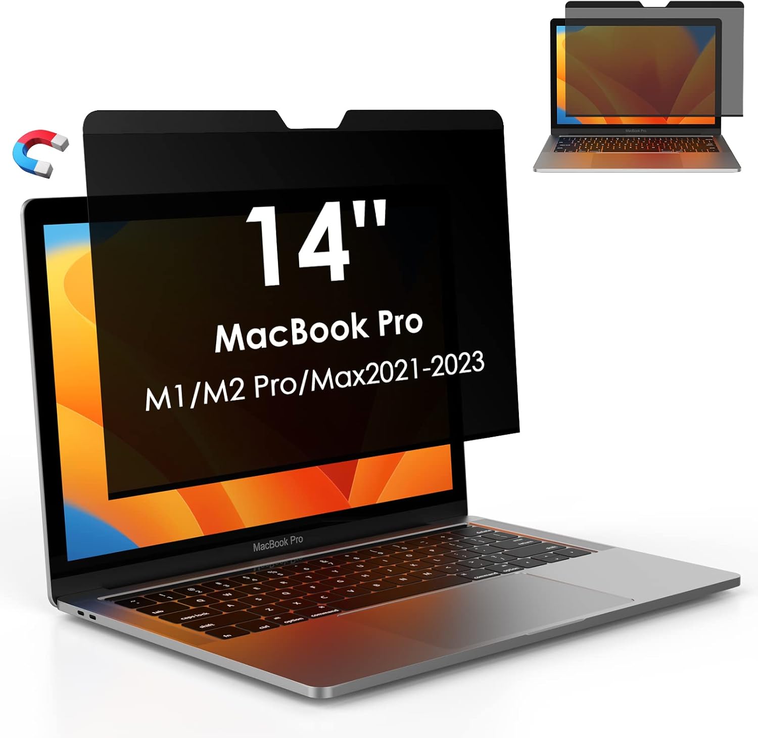 Yamaya Pantalla magnética de privacidad para laptop MacBook Pro de 14 pulgadas 2021  2023 (M1 ProM1 MaxM2 Pro  M2 Max A2779A2442), pantalla de
