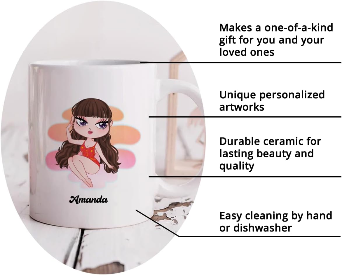 Gossby Taza de café personalizada con signo de Sagitario, taza personalizada de horóscopo de 11 onzas para mujeres con diseño, nombre, información