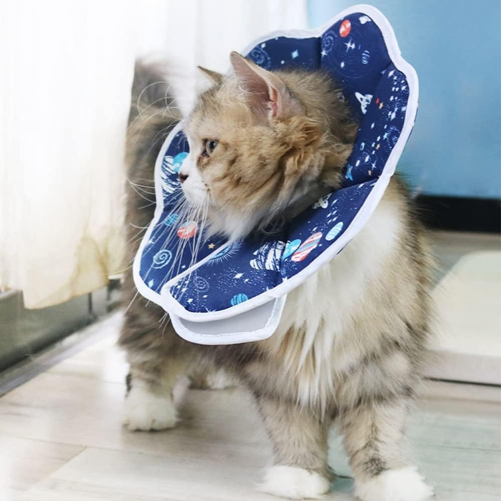 Collar de recuperación para gatos, collar de cono suave ajustable para gato, collar de dona para gatos y gatitos, evita lamer heridas