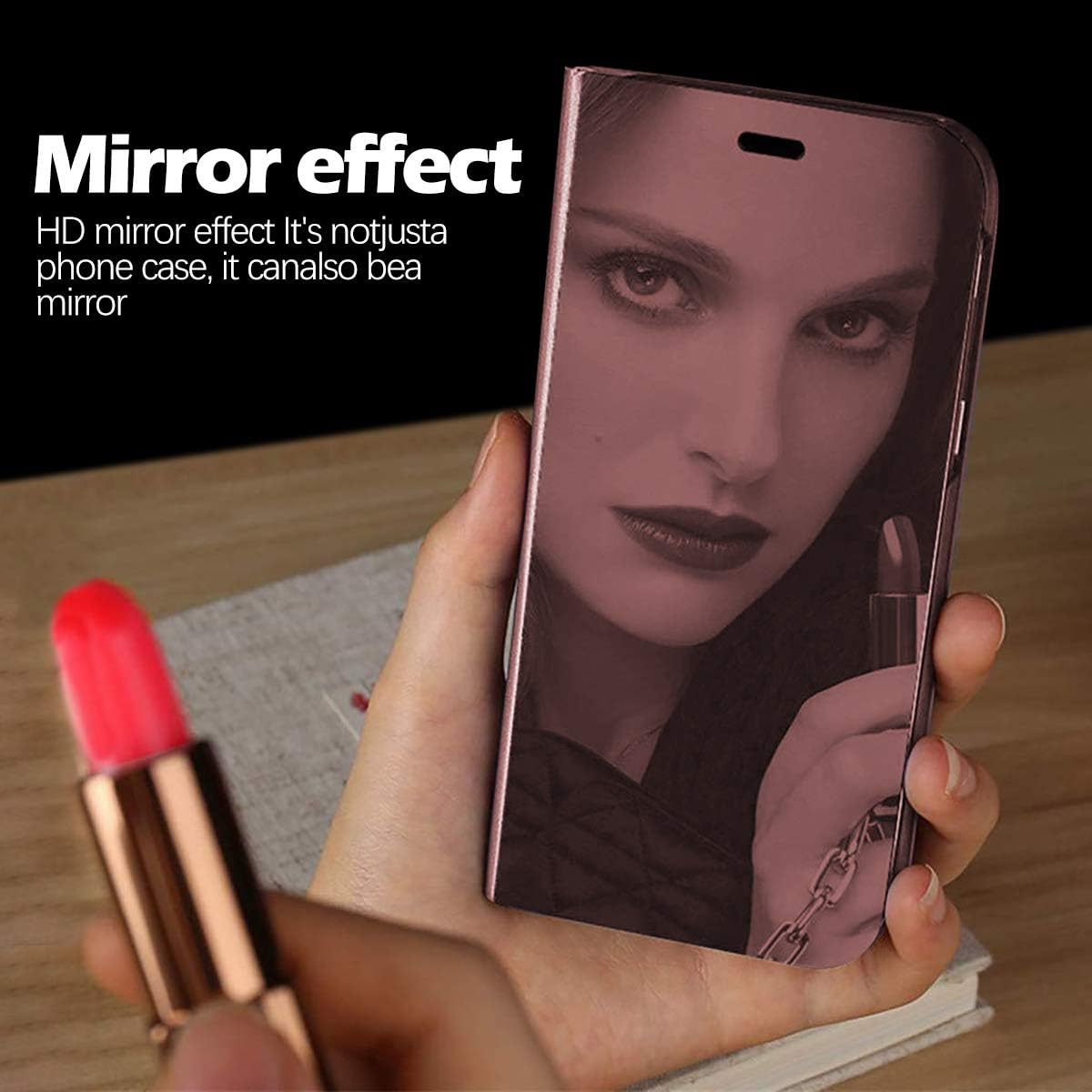 Funda para Samsung Galaxy A13 5G – Funda de piel con soporte, espejo S-View, protección a prueba de golpes y antiarañazos
