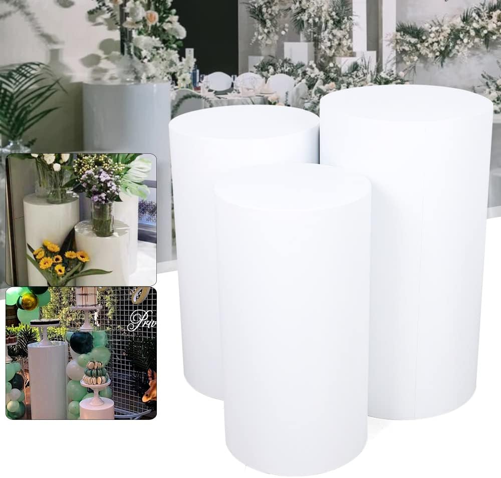 OCASAMI Soportes cilíndricos para fiesta, 3 piezas, soportes de pedestal cilíndrico para fiestas, soporte de pedestal para decoración, soporte de