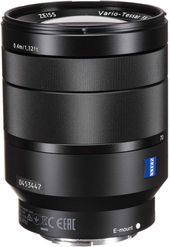 Sony Vario-Tessar T* FE 0.945-2.756 in f4 ZA OSS Lens (SEL2470Z) + Filtro + Mochila + Tarjeta de 64GB + Lector de Tarjetas + Trípode Flex + Cartera