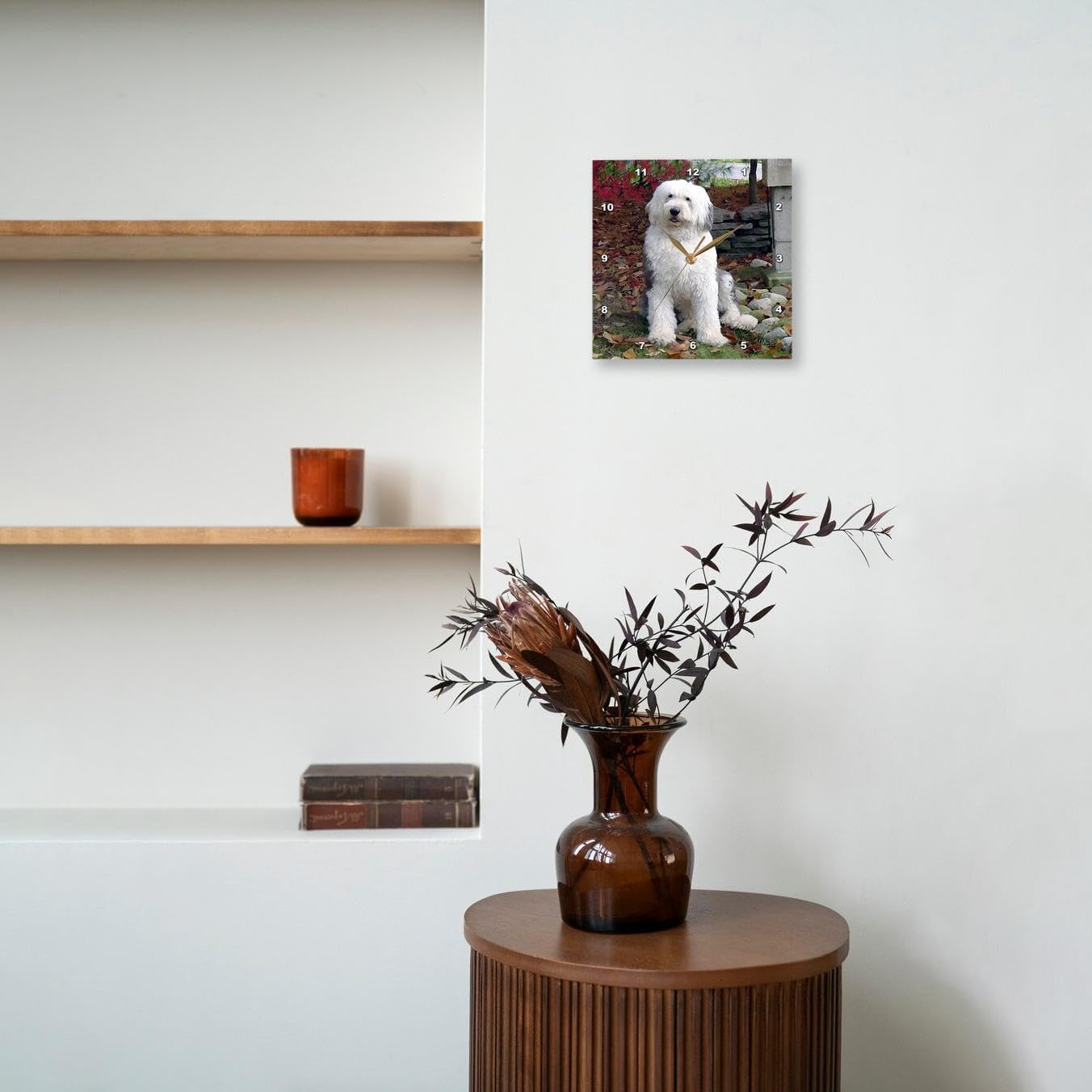 3dRose LLC Old English Sheepdog – Reloj de pared, 10 x 10 pulgadas
