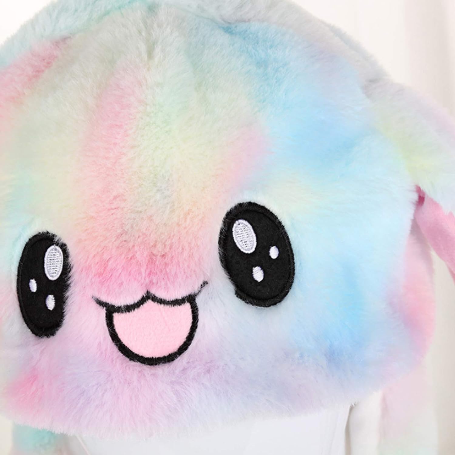 Lindo sombrero de conejo de peluche con diseño de conejo, sombrero de salto con orejas para mujeres y niñas, cosplay, fiesta de Navidad, sombrero de