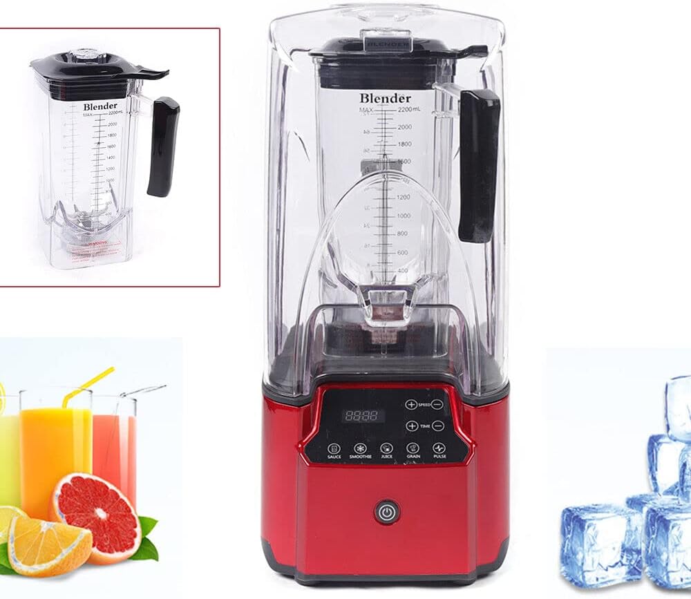 Licuadora profesional, licuadora de encimera, licuadora para cocina, máxima 2200 W, licuadora doméstica y comercial con temporizador, licuadora de