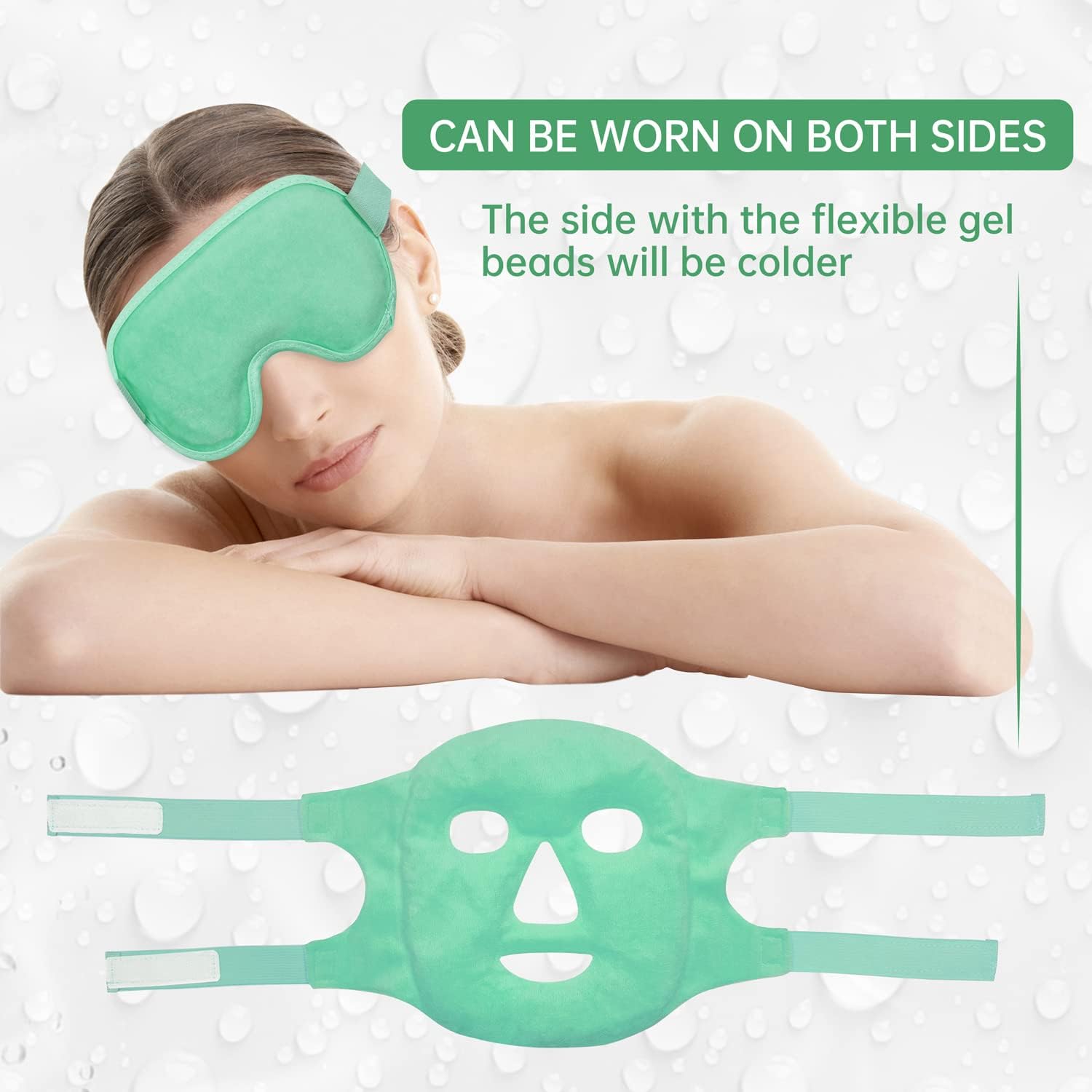 Máscara facial de hielo refrescante para reducir la hinchazón, bolsas debajo de los ojos, senos nasales, enrojecimiento, alivio del dolor, ojeras,
