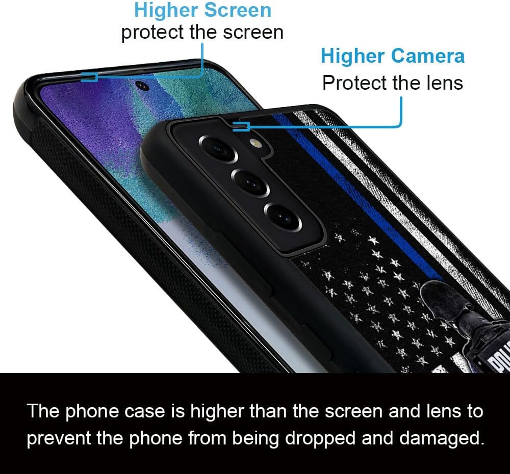DAIZAG Funda compatible con Samsung Galaxy S22 Ultra, bandera estadounidense de la policía estadounidense para hombre y mujer, protección a prueba