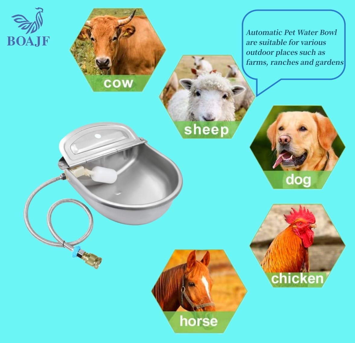 Dispensador automático de agua para perros de 3 galones, cuenco de agua automático para perros con conector de manguera, montado en la pared al aire