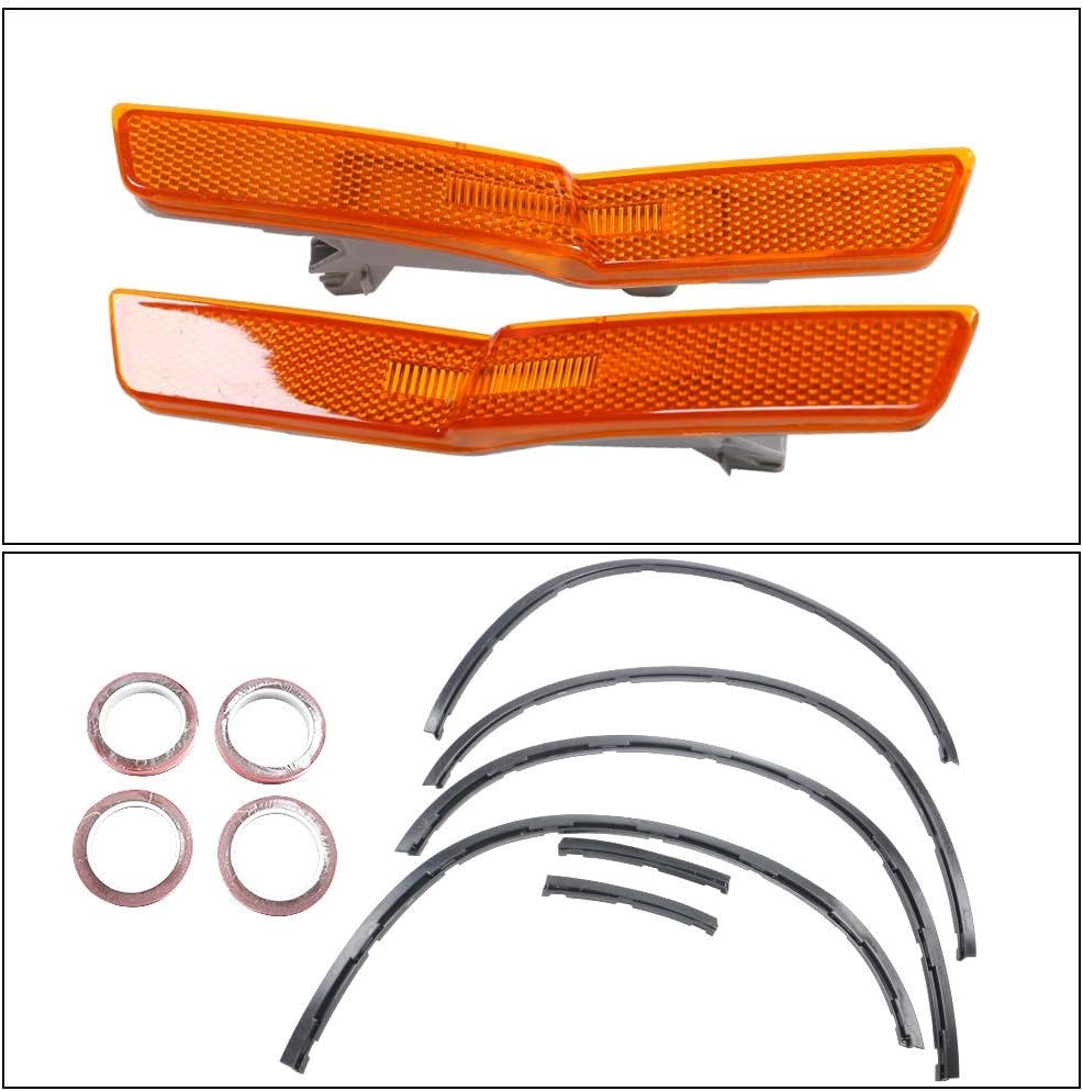 Defensas de guardabarros estilo demonio compatibles con modelos Dodge Challenger Hellcat 2015-2023, polipropileno negro sin pintar por IKON