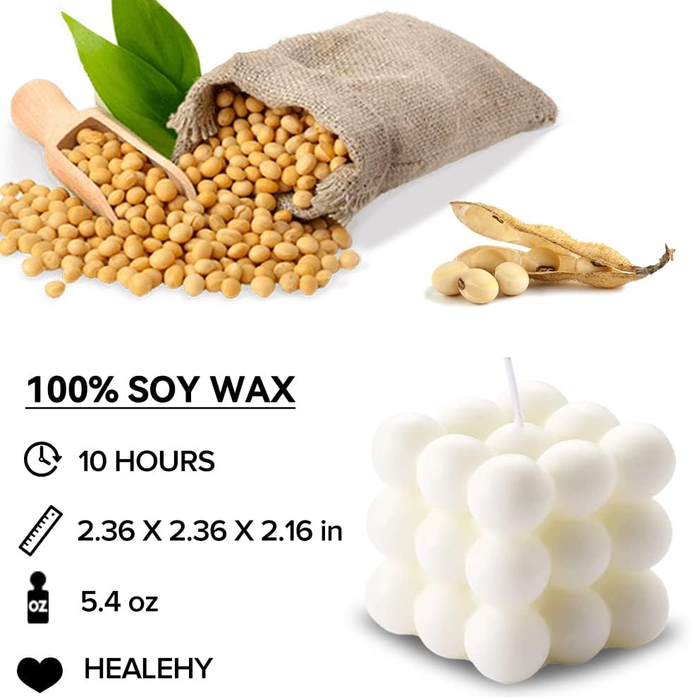 Juego de 4 velas perfumadas de cubo de burbujas para mujer, velas para decoración del hogar, paquete de 4 velas de aromaterapia de cera de soja de