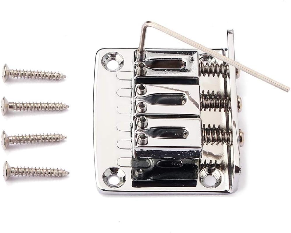 KAIY Guitarra ajustable de 3 cuerdas, puente de cola dura para caja de cigarros, piezas de guitarra eléctrica, repuesto de guitarra cromada