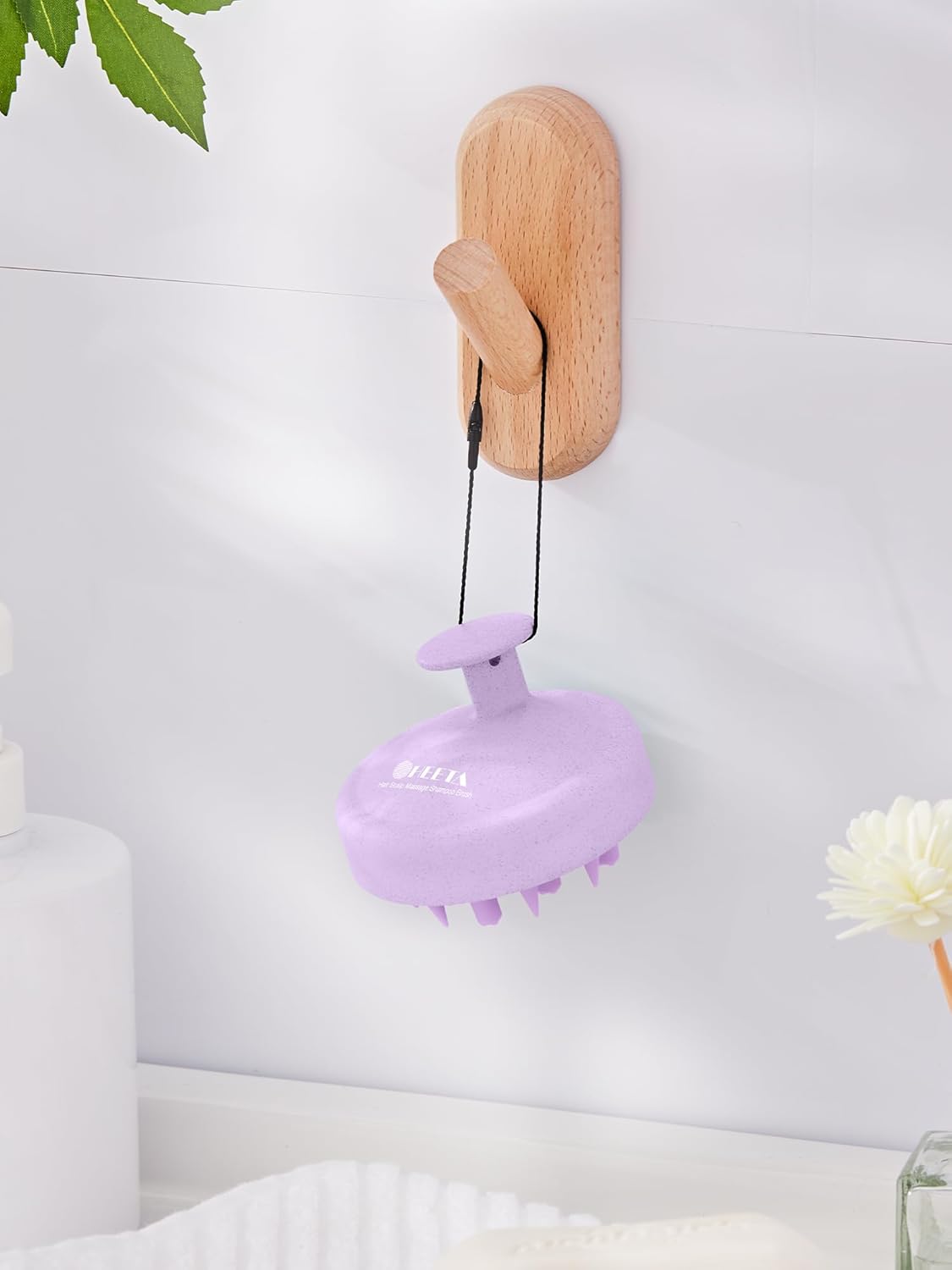 HEETA Masajeador de cuero cabelludo para el crecimiento del cabello, cepillo de champú, exfoliante del cuero cabelludo con cerdas de silicona