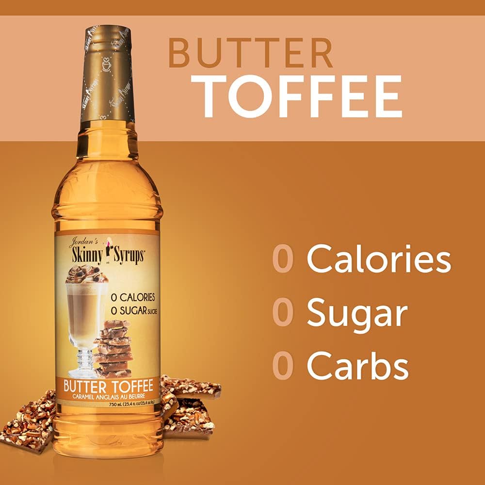 Toffee inglés – Jordan’s Skinny Syrups sin azúcar, 25.4 onzas líquidas
