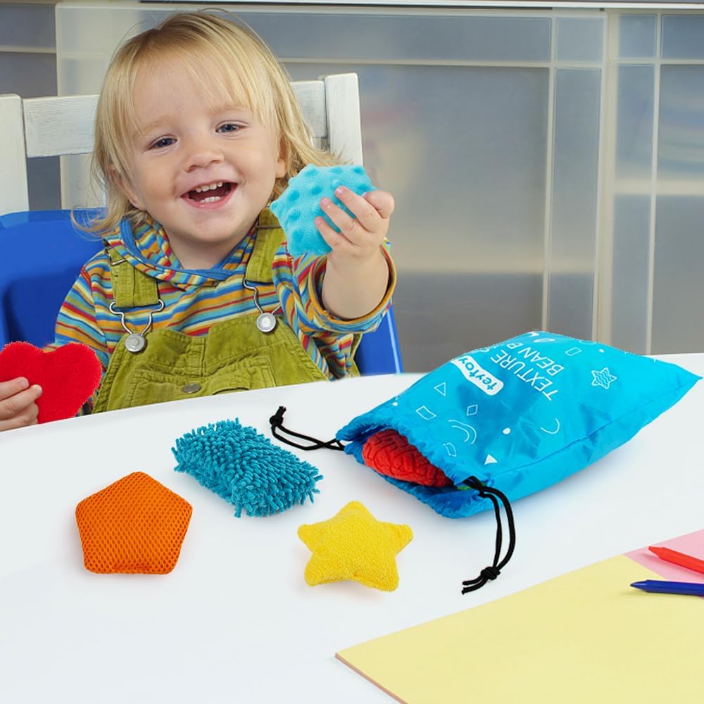 teytoy Juguetes sensoriales con textura para autismo, 12 juguetes sensoriales con forma sensorial con bolsa de almacenamiento, desarrollan