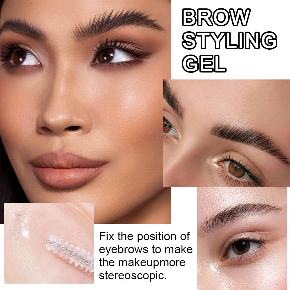 Kaely Juego de 2 piezas de maquillaje de gel para cejas transparente, gel de elevación de jabón para cejas transparente, maquillaje para cejas