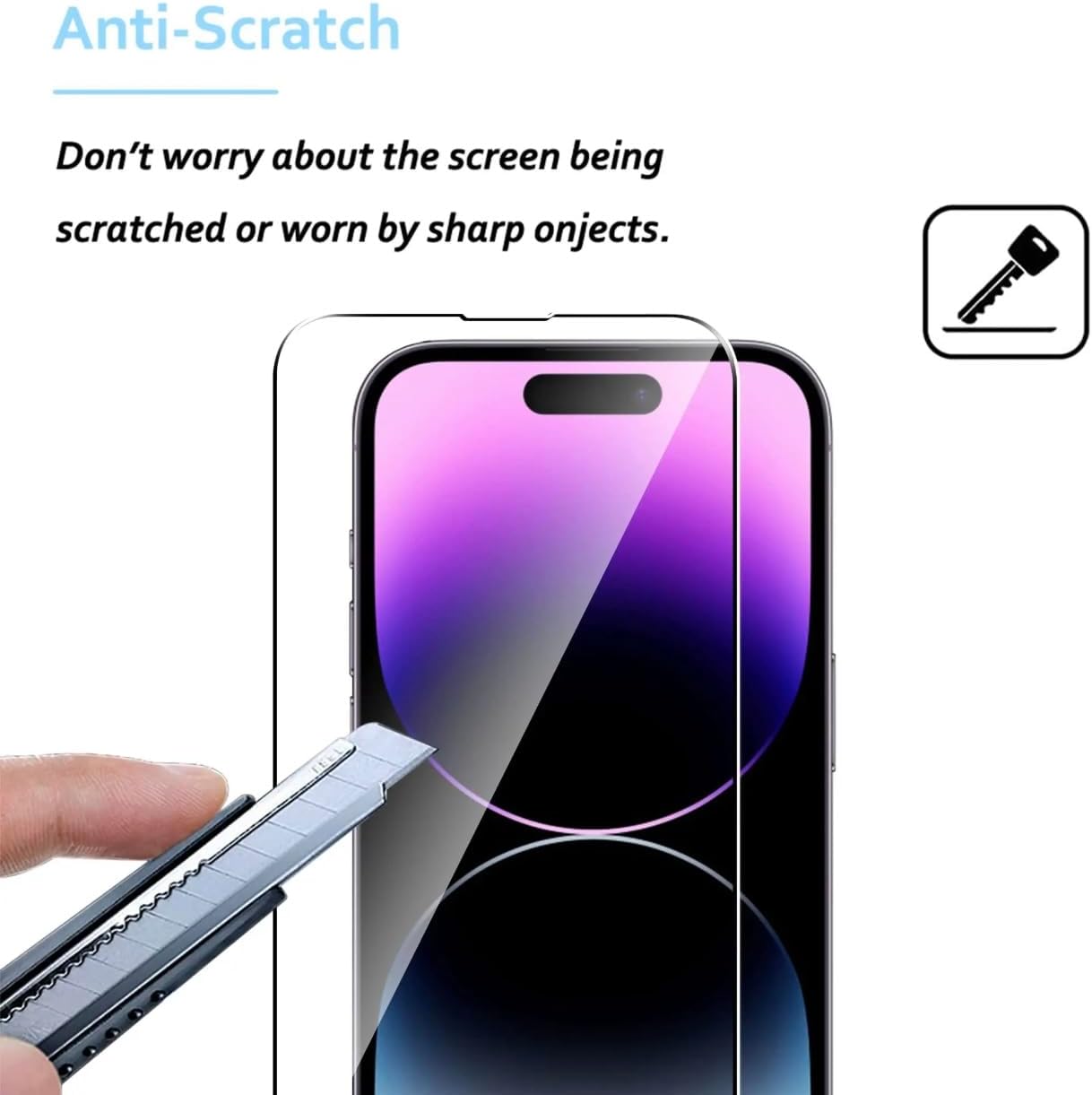 AD – Paquete de 2 protectores de pantalla con 2 protectores de lente de cámara de vidrio templado para iPhone 15 (dureza 9H) HD (paquete de 4)