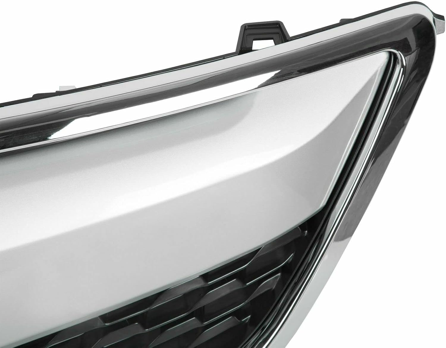 YLT AUTO Kit de repuesto de protector de rejilla de parachoques delantero, entrada de aire negra con moldura cromada para Acura MDX 2014-2016
