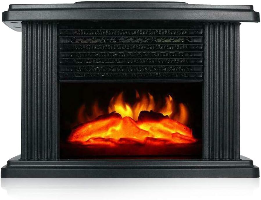 Calentador eléctrico de chimenea para interiores, mini estufa de chimenea independiente con simulación 3D ajustable de 3 engranajes de tecnología de