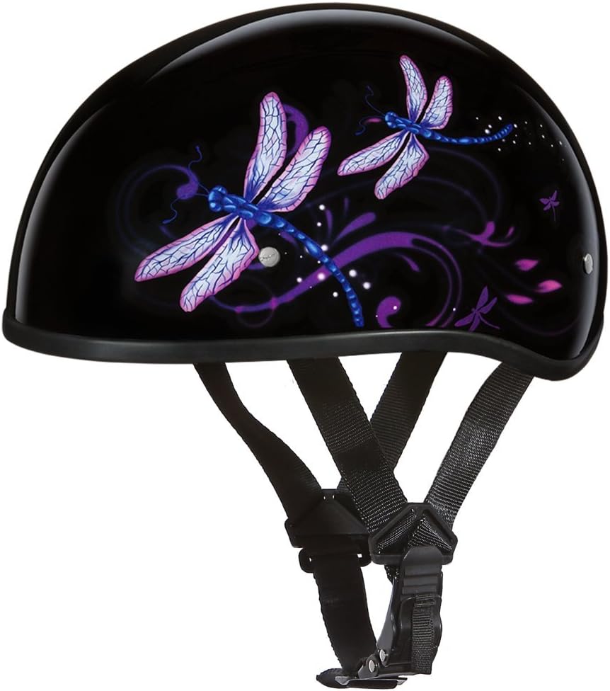 Daytona Helmets – Medio casco de calavera con huesos cruzados, Graphics 100% APROBADO DOT, Negro, S