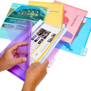 Ultimate Office PocketFile – Carpeta de documentos de polietileno transparente, 5to corte, tamaño carta, en 5 colores surtidos, juego de 100 Ultimate Office PocketFile – Carpeta de documentos de polietileno transparente, 5to corte, tamaño carta, en 5 colores surtidos, juego de 100
