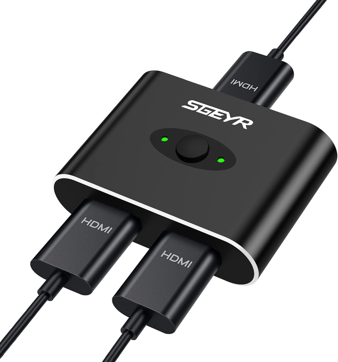 HDMI Switch,4K60hz HDMI Splitter, HDMI Switcher 2 in 1 Out, HDMI Switch Splitter, SGEYR Aluminum HDMI 2.0 Bi-Directional Switch, Support 3D,4K, HDR,