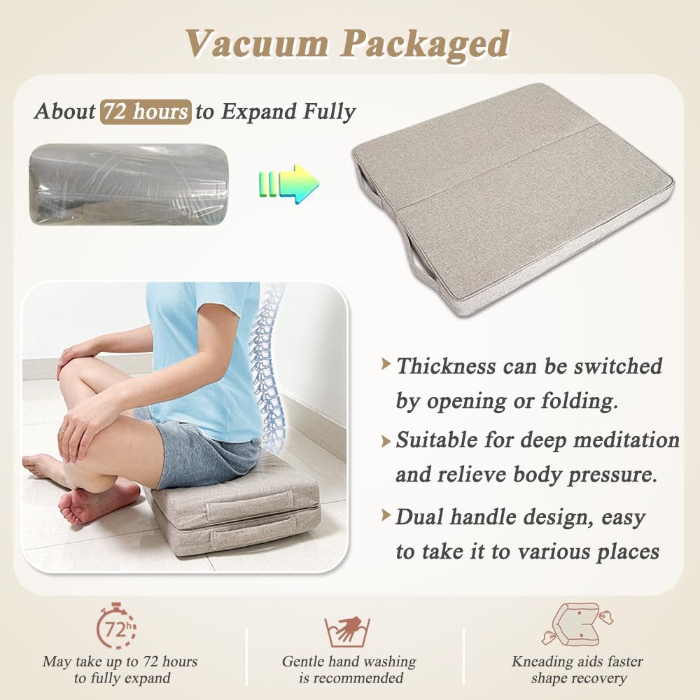 Cojín de suelo de meditación para yoga para adultos, almohadas cuadradas para sentarse, cojín grande de meditación, almohadas de yoga para sentarse
