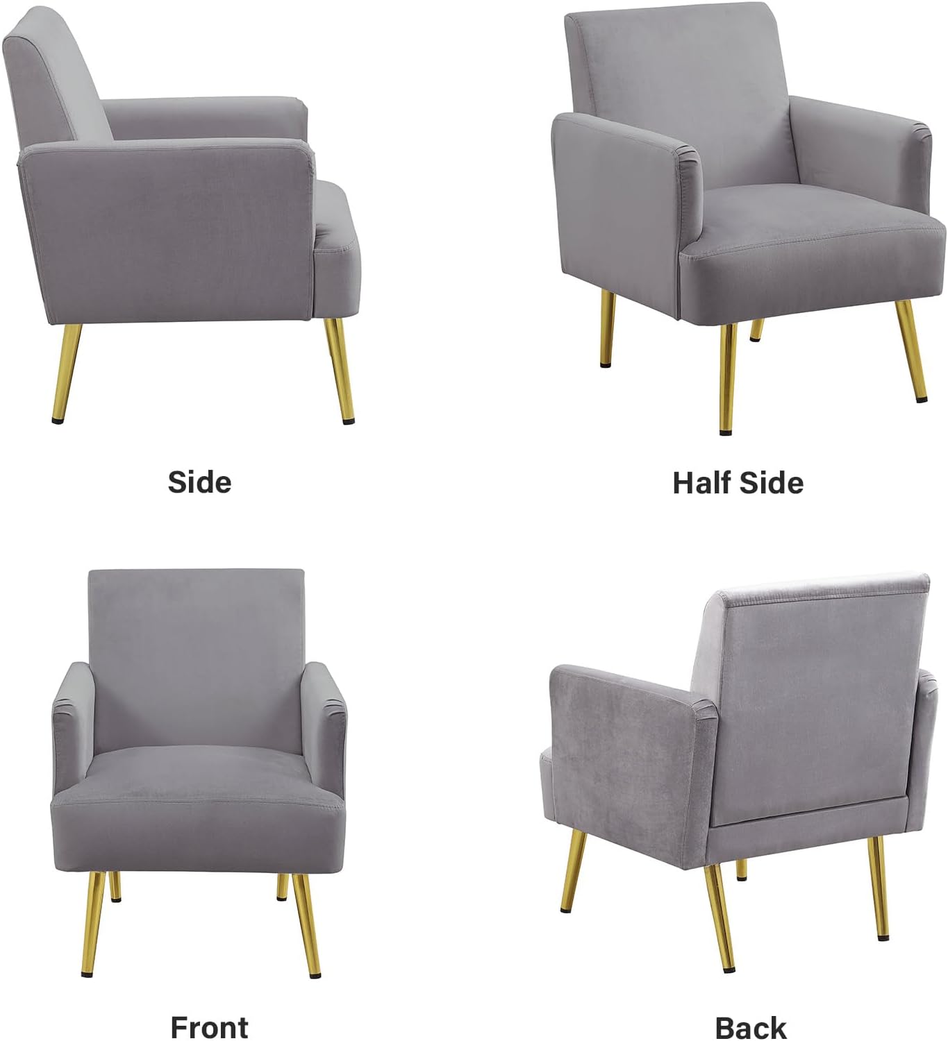 Juego de 2 sillas decorativas de terciopelo, sillón moderno de sherpa con patas de metal dorado, cómodo sillón de club de barril, silla de lectura