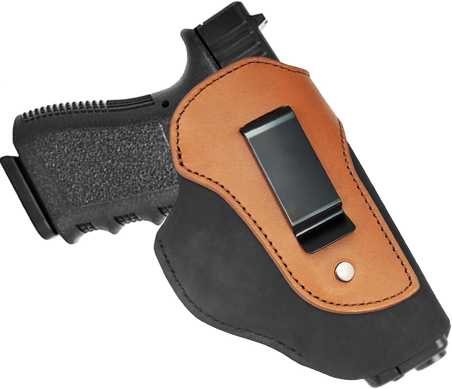 Funda de cuero IWB para Glock G17 G19 G22 P365-Ruger Security 9 Springfield XD y XDS Taurus G2C G3 G3C, etc.