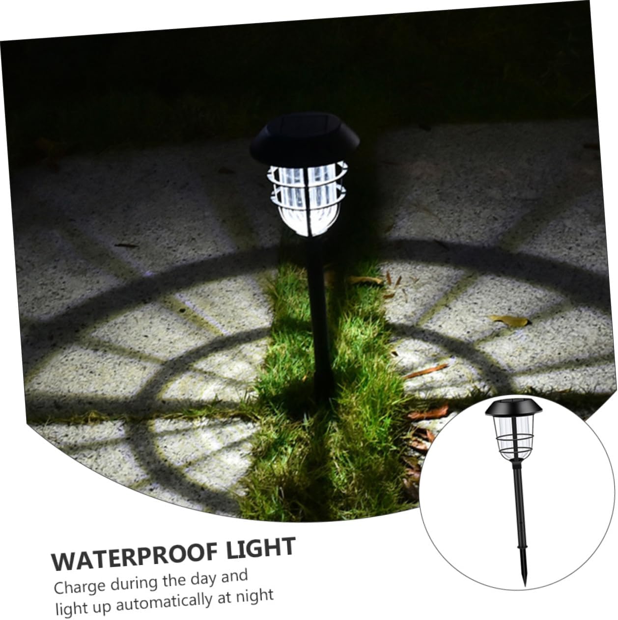 Angoily 1 unid luz solar de jardín luz solar antorcha luz pasarela cubierta lámpara entrada enchufe luz noche tierra inserción lámpara patio luces