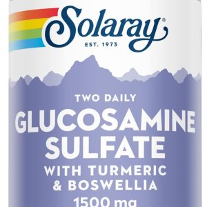 SOLARAY Sulfato de glucosamina de 1500 mg, suplemento de apoyo saludable para las articulaciones, potente fórmula de tejido conectivo y salud SOLARAY Sulfato de glucosamina de 1500 mg, suplemento de apoyo saludable para las articulaciones, potente fórmula de tejido conectivo y salud