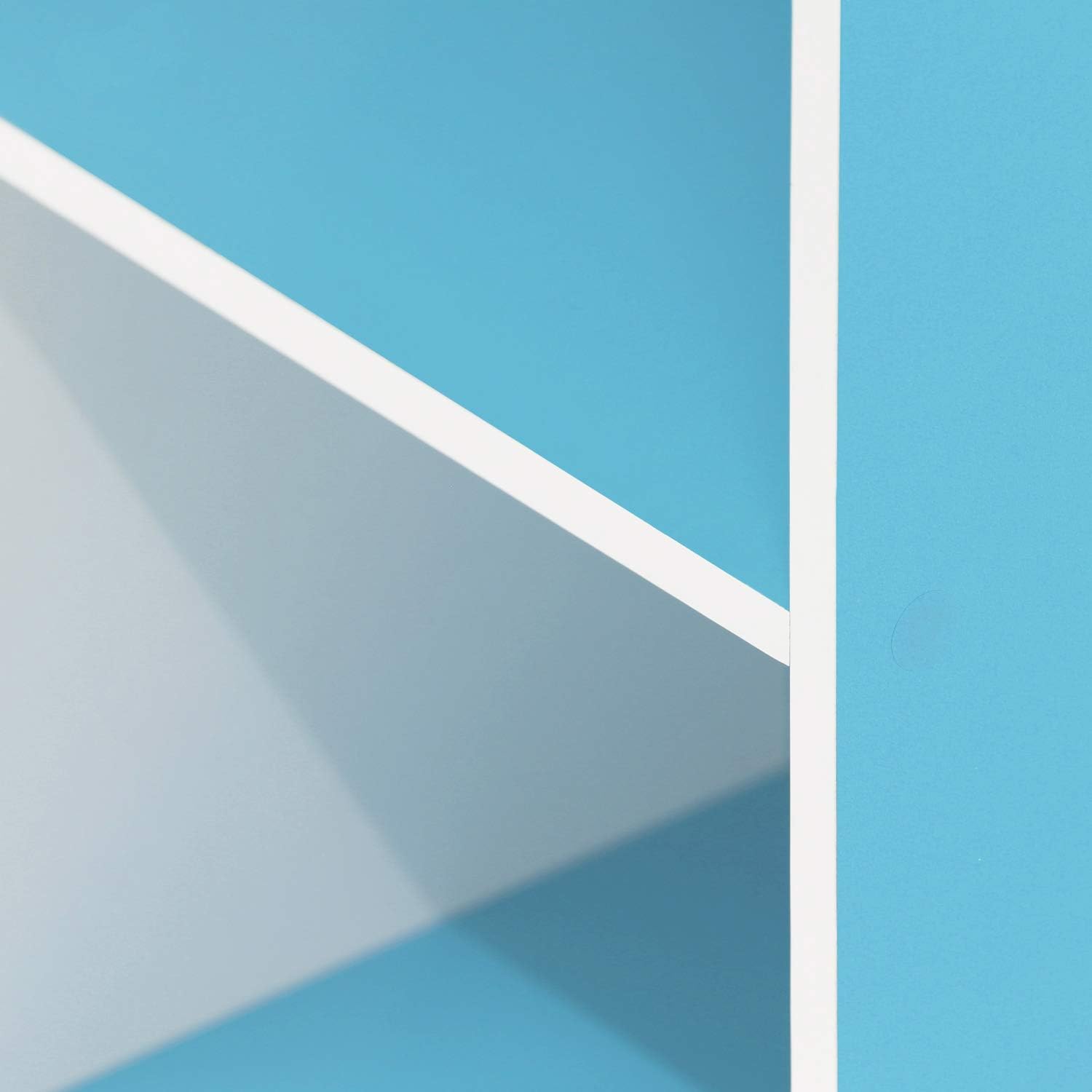 Furinno Luder – Estantería para libros, 11 cubos, color blanco y celeste