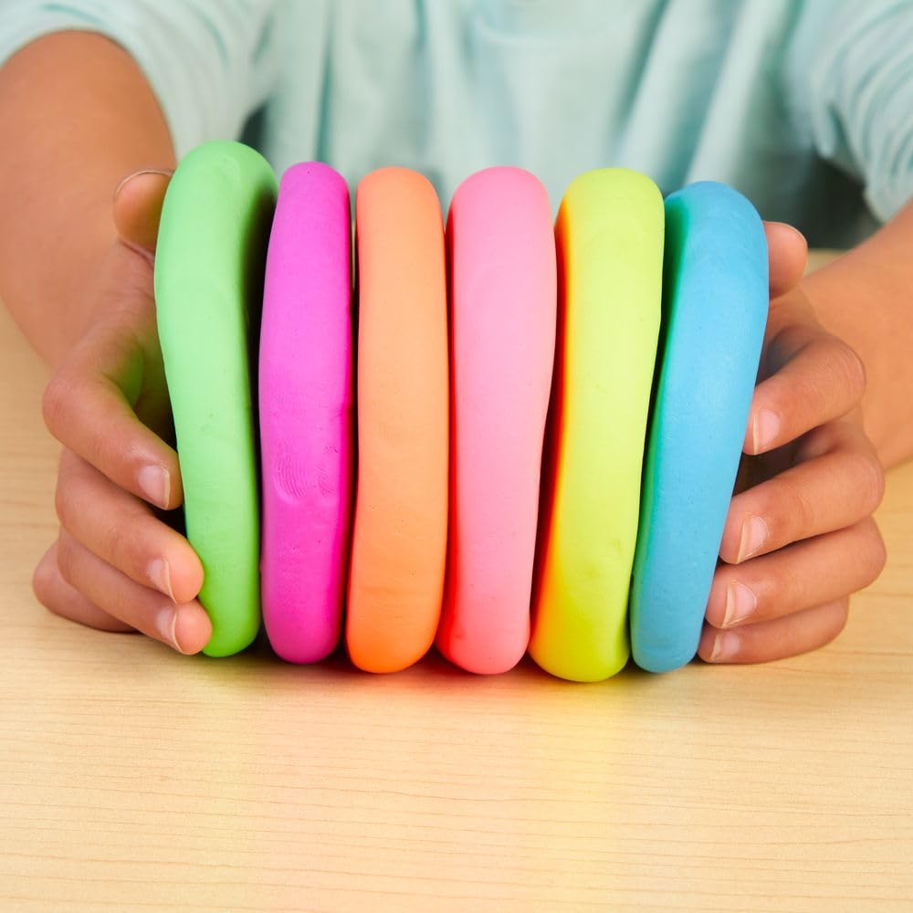 Colorations Masa de neón sin trigo ni gluten, 6 colores (2 onzas cada uno), no tóxica, masa de juego, juego a granel, kit sensorial, recuerdos de