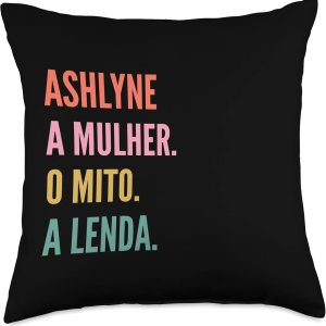 Designs De Nomes Engraçados Para Mulher Funny Portuguese First Name Design-Ashlyne Throw Pillow, 18×18, Multicolor Designs De Nomes Engraçados Para Mulher Funny Portuguese First Name Design-Ashlyne Throw Pillow, 18×18, Multicolor