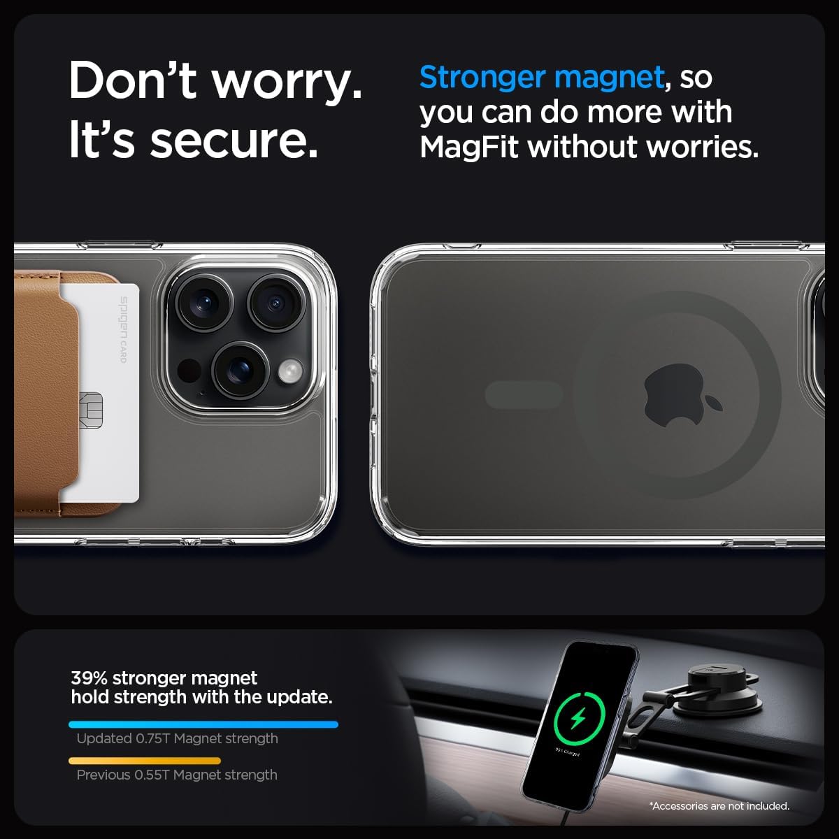 Spigen MagFit – Funda magnética ultra híbrida diseñada para iPhone 15 Pro, antiamarilleo protección de grado militar compatible con MagSafe (2023),