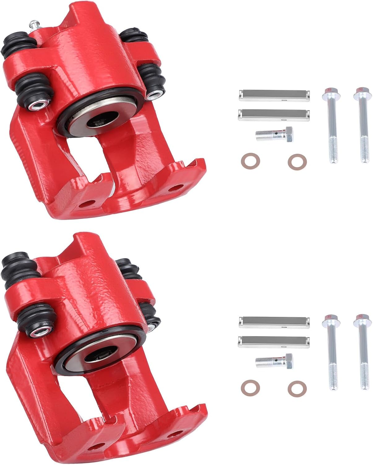 SCITOO Pinzas de freno traseras izquierdas+derecha sin soporte 18-4678 18-4679 rojo compatible para Ford 1997-2004 para Lincoln 1998-2011