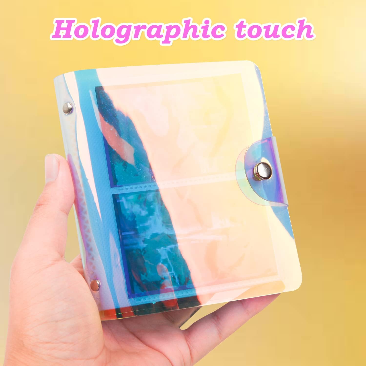 Paquete de 2 mini álbumes de fotos con una sola mano, 64 bolsillos, soporte portátil para tarjetas fotográficas Kpop para Fujifilm Instax