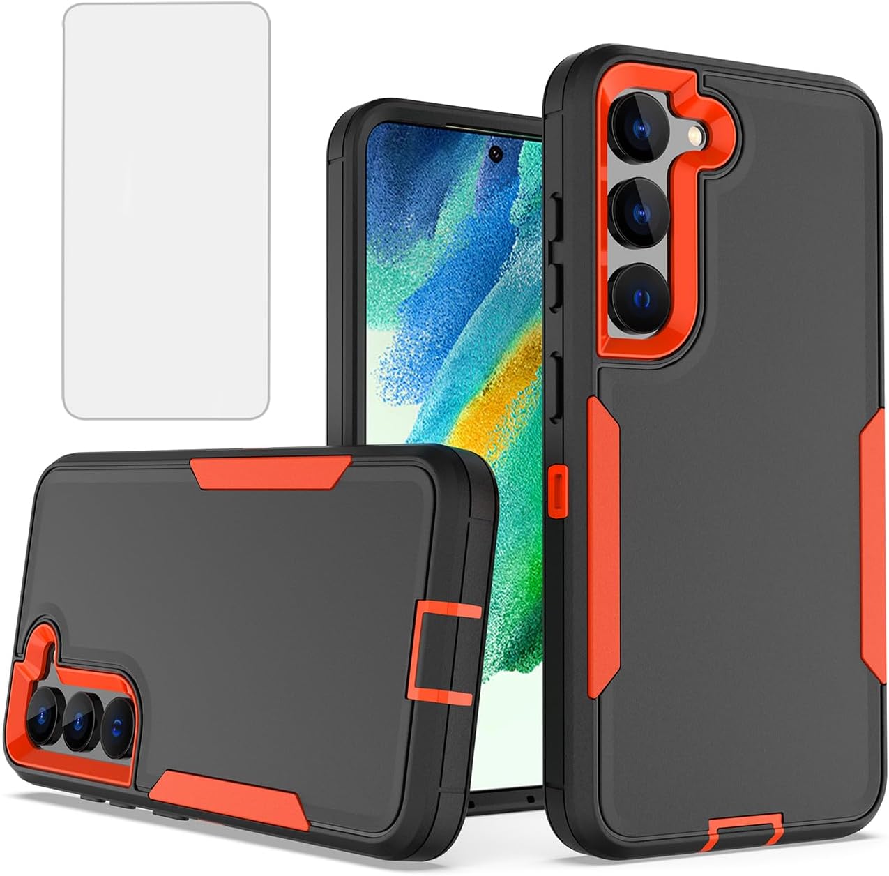 Funda para teléfono Galaxy S23, Samsung S23 SM-S908U con protectores de pantalla HD, soporte magnético para automóvil, resistente a prueba de