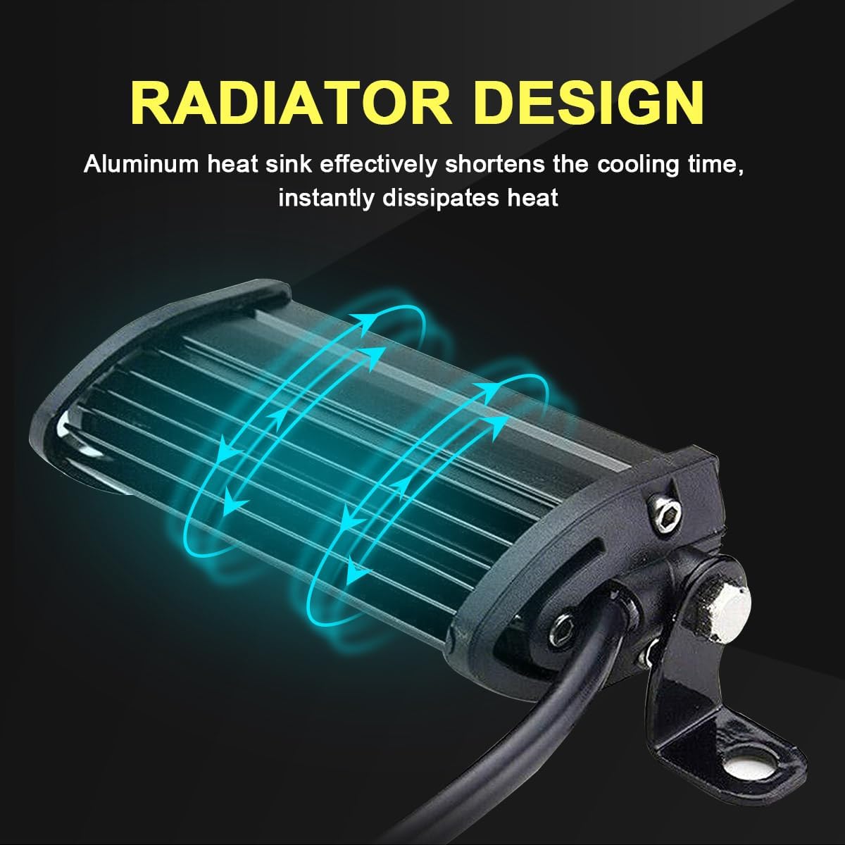 Willpower Barra de luz LED amarilla, 4 unidades, 4 pulgadas, 15 W, luz antiniebla de conducción delgada, luz todoterreno impermeable para SUV, ATV,