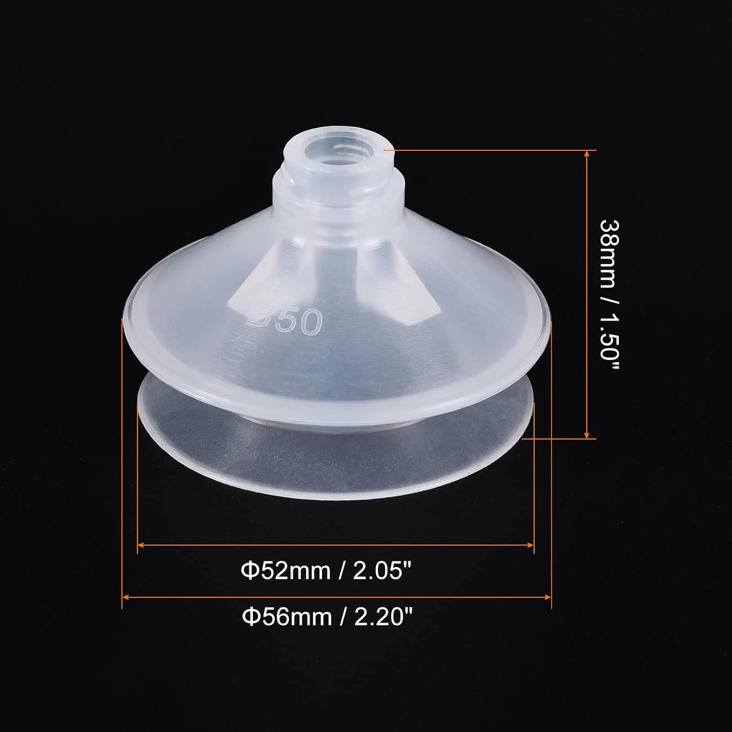 PATIKIL Ventosa al vacío, 1 paquete de goma de silicona de 0.276 in de diámetro interior x 2.047 in de diámetro exterior neumático de fuelle con