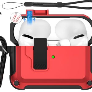 Valkit Funda compatible con Airpods Pro de 21 generación con kit de limpieza, funda militar para AirPod Pro 2 con cerradura y cordón, funda Valkit Funda compatible con Airpods Pro de 21 generación con kit de limpieza, funda militar para AirPod Pro 2 con cerradura y cordón, funda