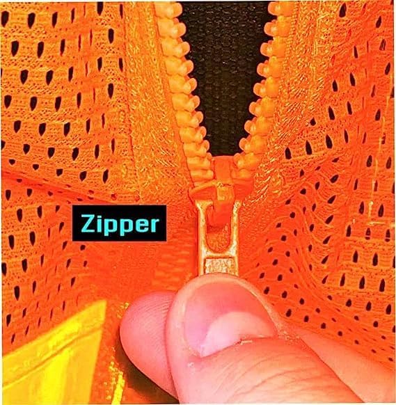BANNA NYCTA Style OrangeContractor Chaleco de seguridad reflectante de alta visibilidad con cremallera y bolsillo