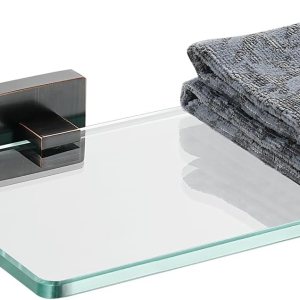 JQK TGS201L12-ORB – Estante de vidrio para baño de bronce aceitado, almacenamiento de ducha de vidrio templado de 12 x 5 pulgadas, montaje en pared JQK TGS201L12-ORB – Estante de vidrio para baño de bronce aceitado, almacenamiento de ducha de vidrio templado de 12 x 5 pulgadas, montaje en pared