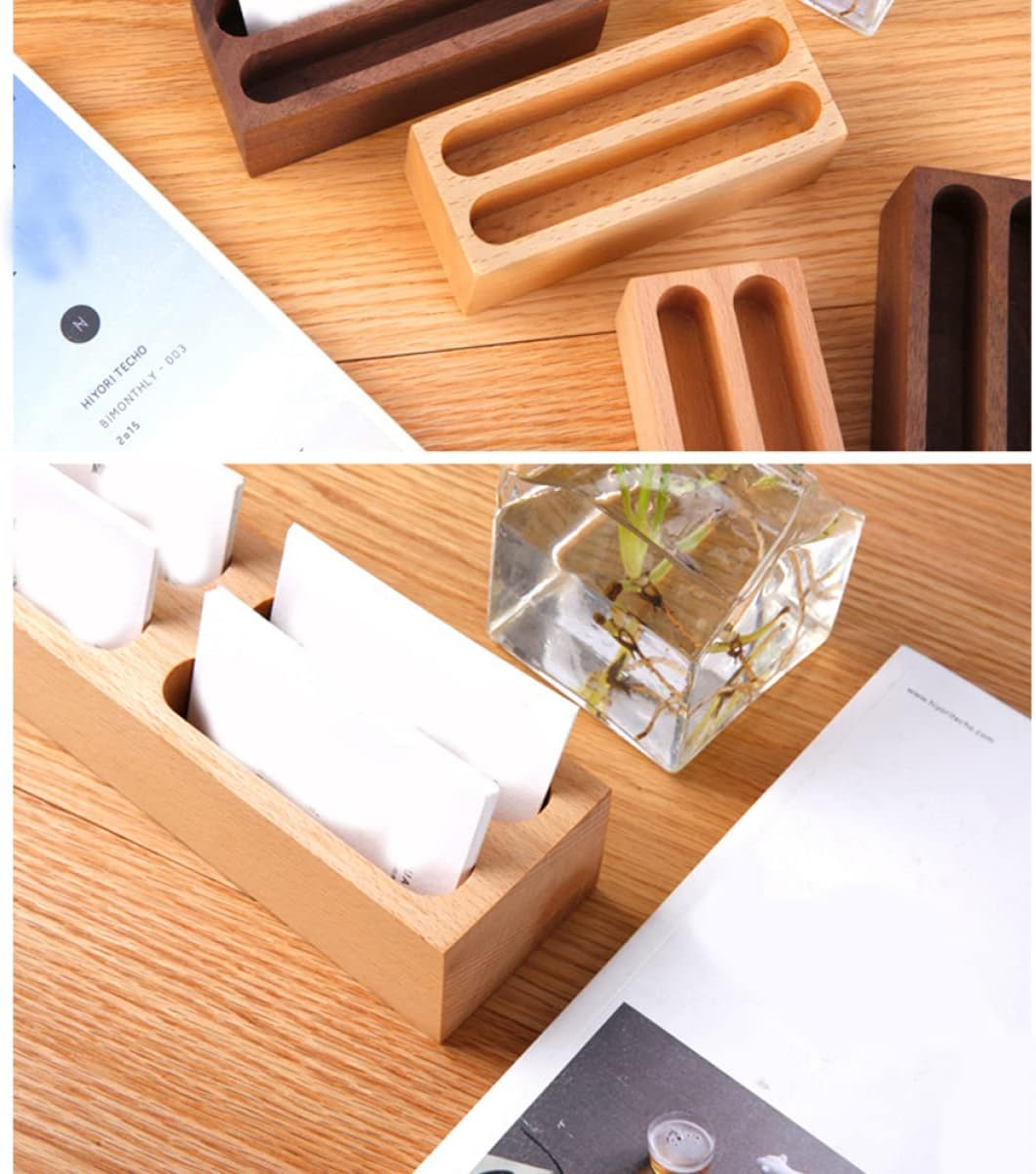 Tarjetero para caja de escritorio, 4 estuches organizadores, mesas de escritorio, soporte de negocios, tarjetas de madera, pantalla de madera,