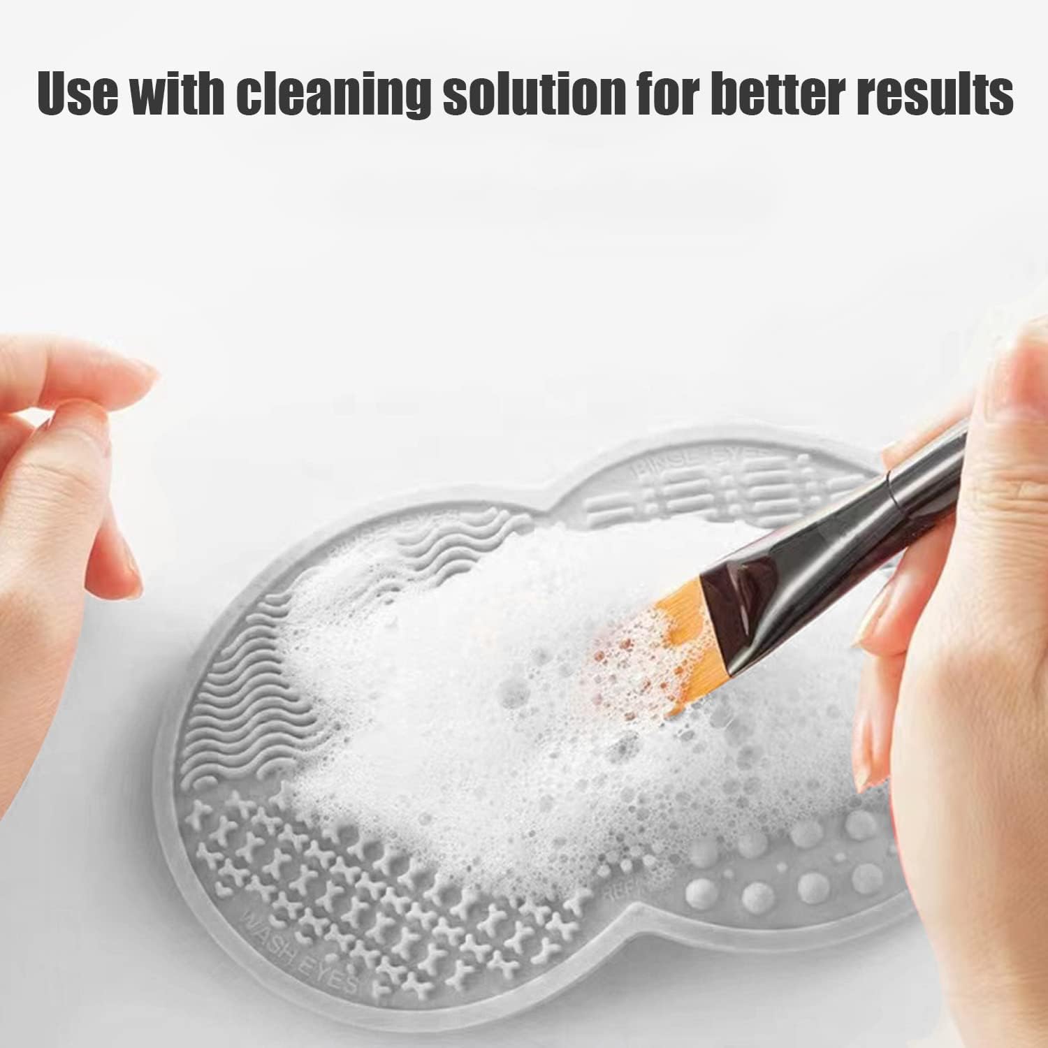 Tapete de limpieza de brochas de maquillaje, cepillo de limpieza de maquillaje de silicona, herramienta de lavado portátil, limpiador de brochas